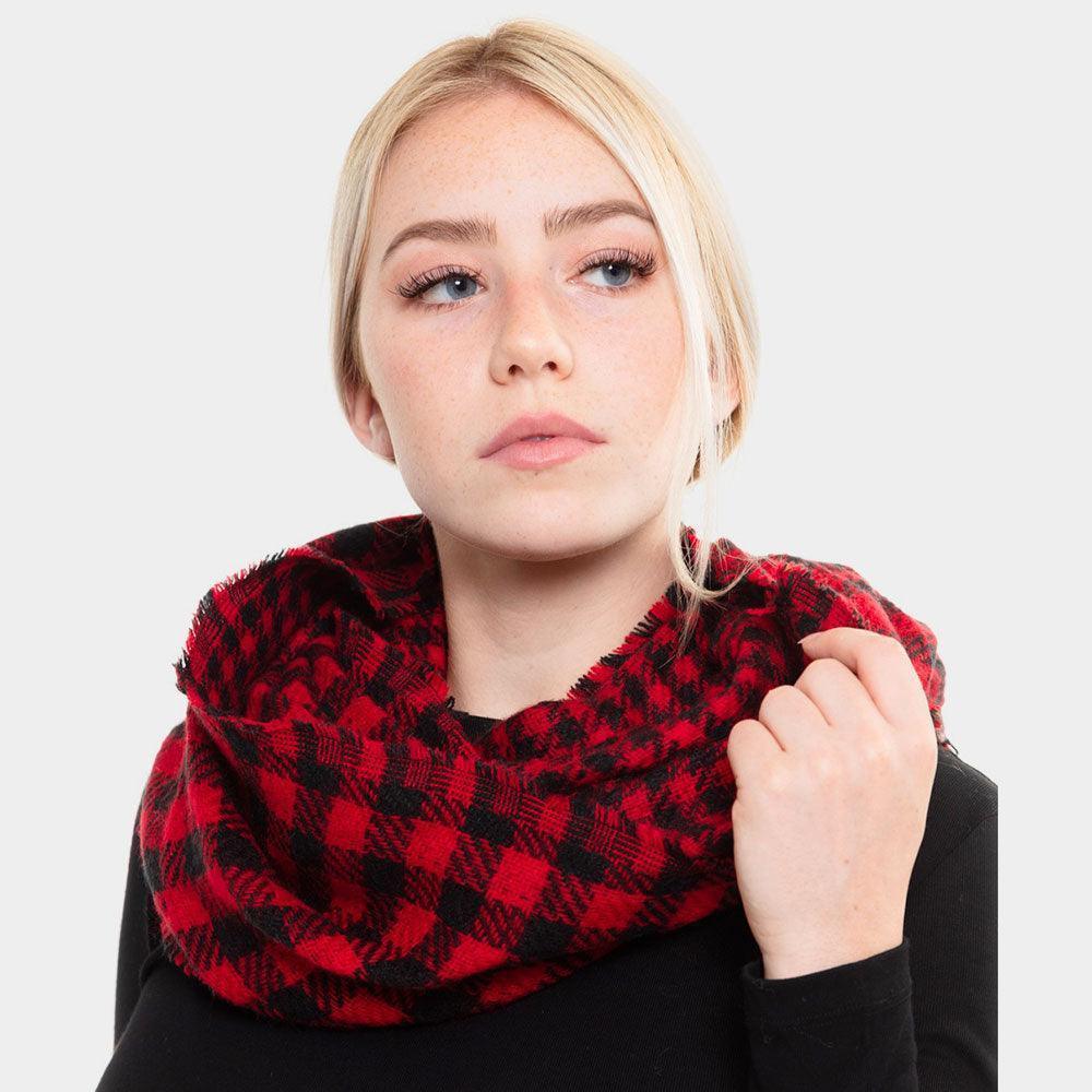 Red Buffalo Plaid Infinity Scarf - Jewelry Store by Erik Rayo