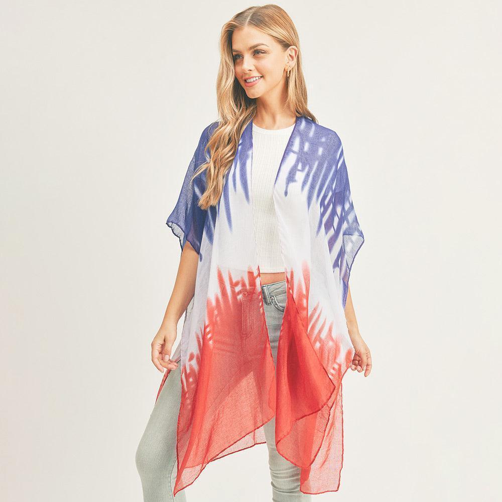 Tie Dye American Flag Kimono Poncho - Jewelry Store by Erik Rayo