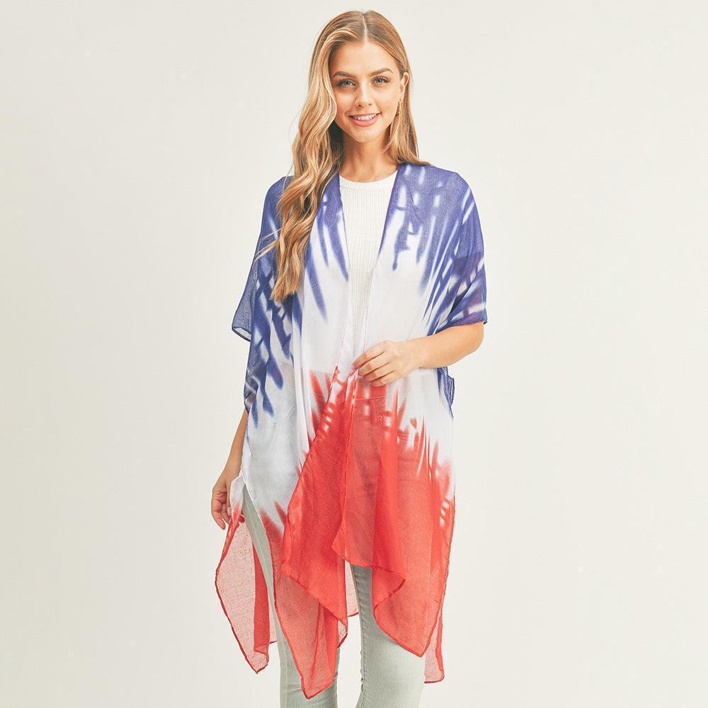 Tie Dye American Flag Kimono Poncho - Jewelry Store by Erik Rayo