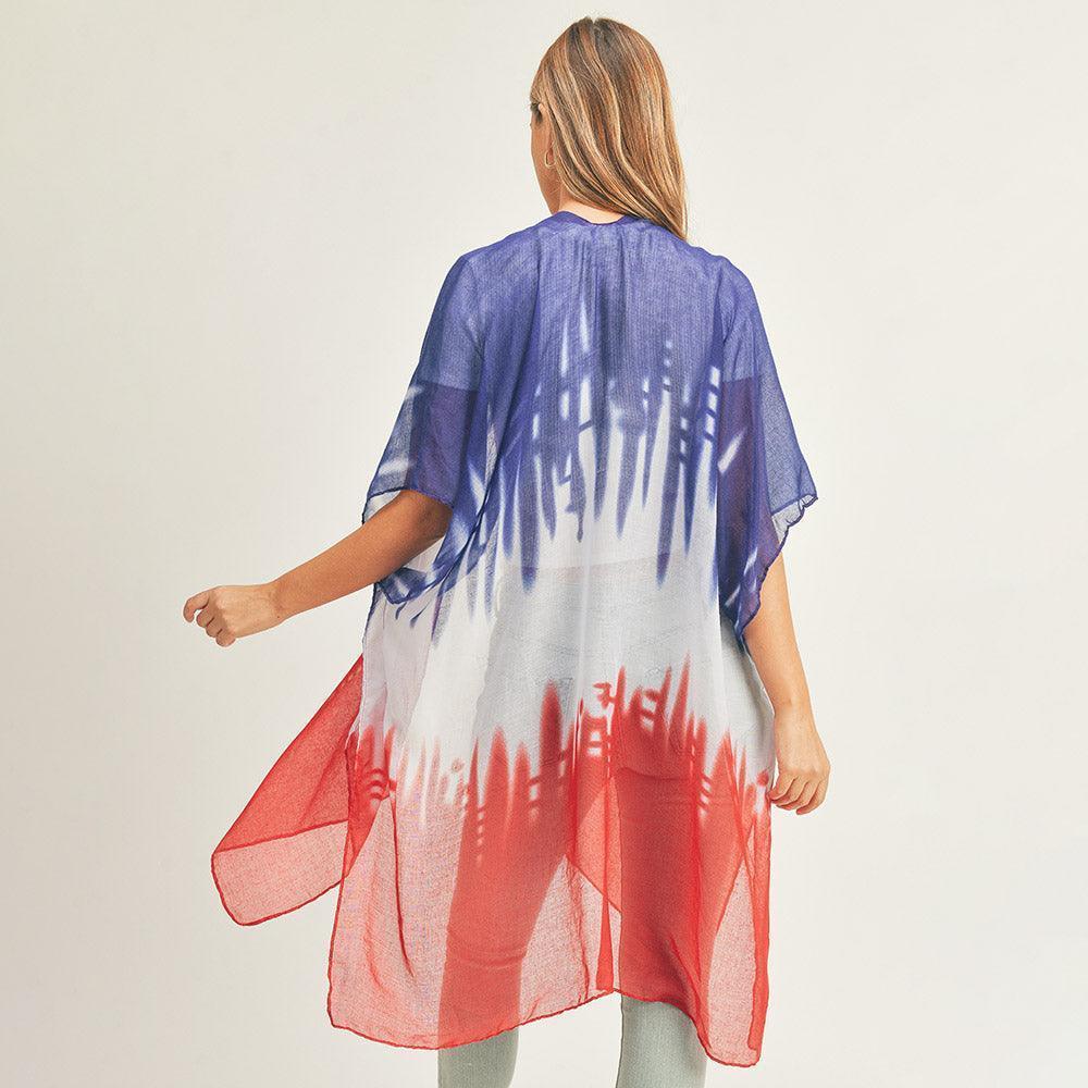 Tie Dye American Flag Kimono Poncho - Jewelry Store by Erik Rayo
