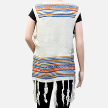 Load image into Gallery viewer, Orange Tribal Fringe Acrylic Poncho
