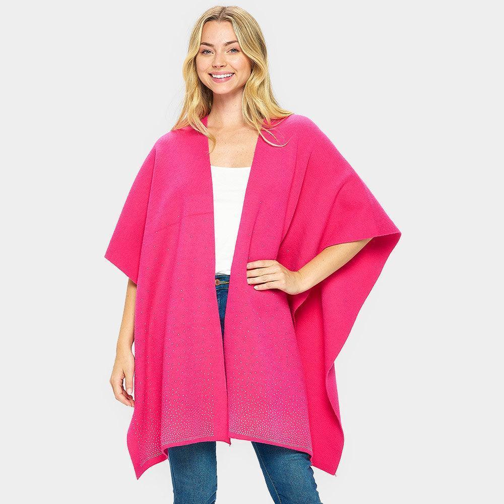 Fuchsia Bling Solid Ruana Poncho - Jewelry Store by Erik Rayo