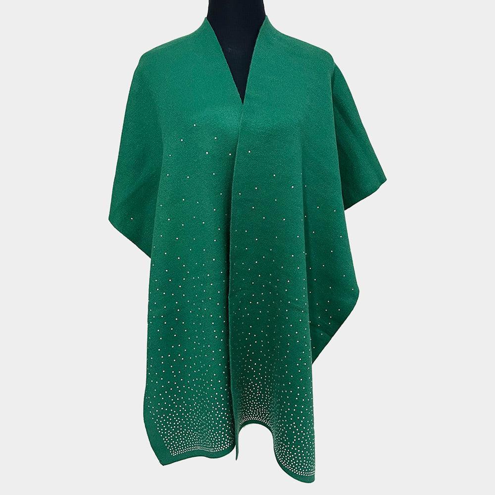 Green Bling Solid Ruana Poncho - Jewelry Store by Erik Rayo