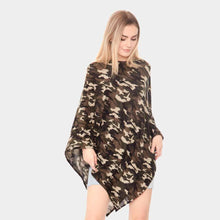 Load image into Gallery viewer, Olive Green Camouflage Pattern Poncho
