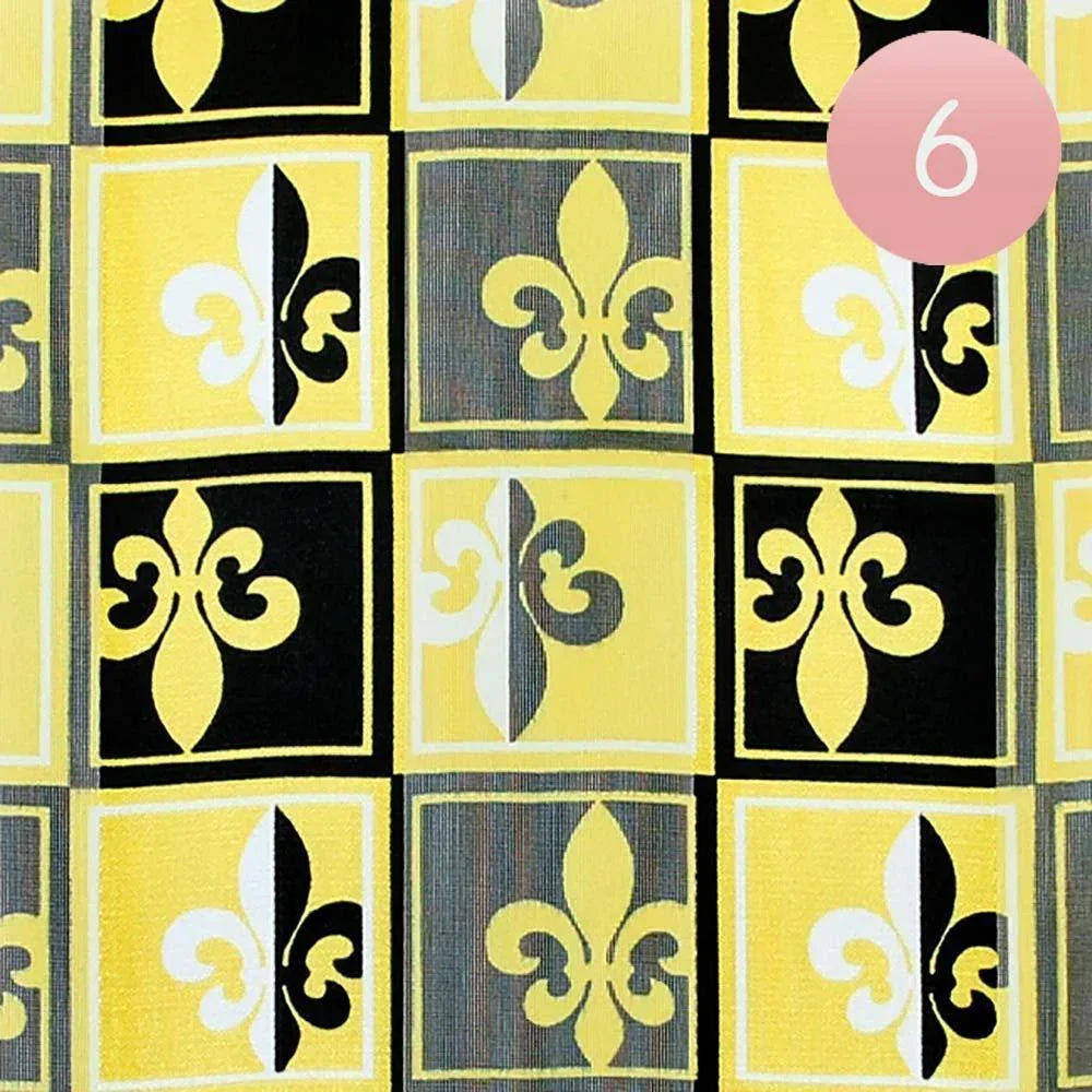 Black 6PCS - Silk Feel Fleur De Lis Print Scarf - Jewelry Store by Erik Rayo