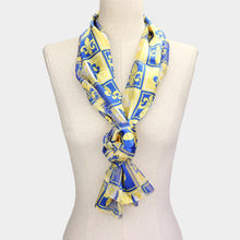 Load image into Gallery viewer, Blue 6PCS - Silk Feel  Fleur De Lis Print Scarf
