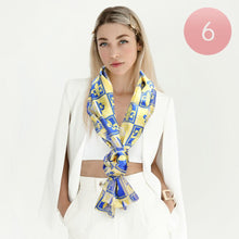 Load image into Gallery viewer, Blue 6PCS - Silk Feel  Fleur De Lis Print Scarf
