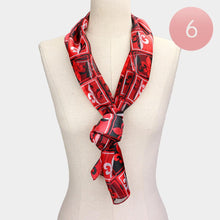 Load image into Gallery viewer, Red 6PCS - Silk Feel  Fleur De Lis Print Scarf
