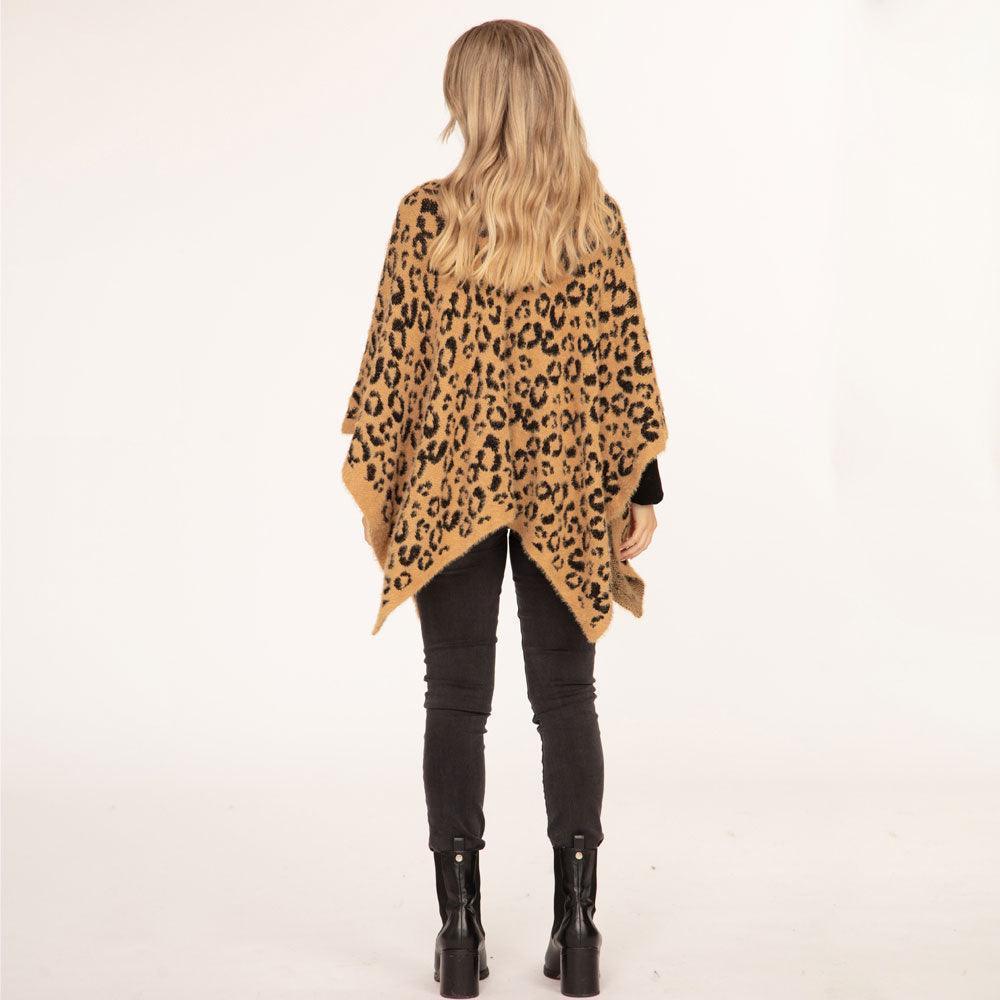 Taupe Leopard Printed Poncho - Jewelry Store by Erik Rayo