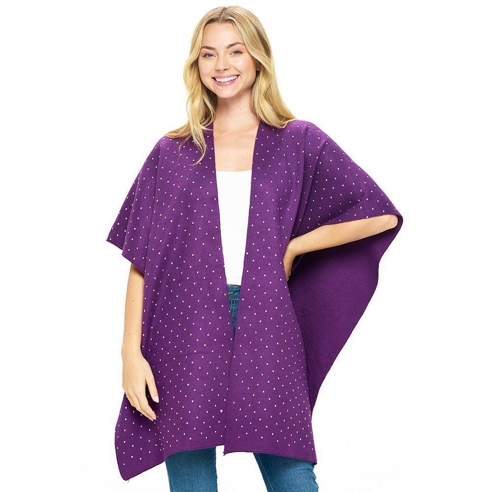 Purple Bling Solid Ruana Poncho - Jewelry Store by Erik Rayo