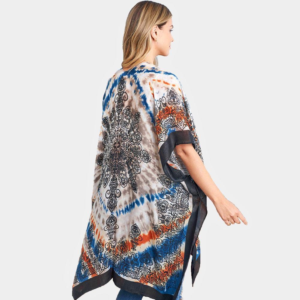Tie Dye Boho Printed Cover Up Kimono Poncho - Jewelry Store by Erik Rayo
