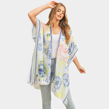 Load image into Gallery viewer, Lime Multi Flower Patterned Cover Up Kimono Poncho
