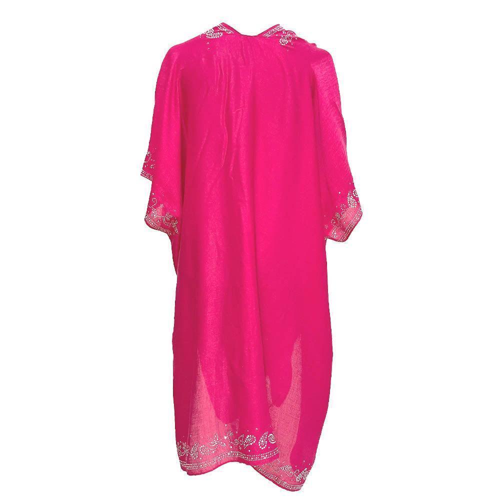 Silver Bling Studded Leaves Pattern Pointed Kimono Poncho - Jewelry Store by Erik Rayo