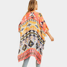 Load image into Gallery viewer, Pink Aztec Patterned Cover Up Kimono Poncho
