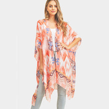 Load image into Gallery viewer, Pink Boho Tie Dye Cover Up Kimono Poncho
