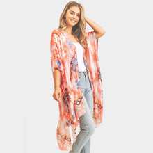 Load image into Gallery viewer, Pink Boho Tie Dye Cover Up Kimono Poncho
