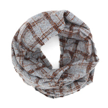 Load image into Gallery viewer, Blue Plaid Check Infinity Scarf
