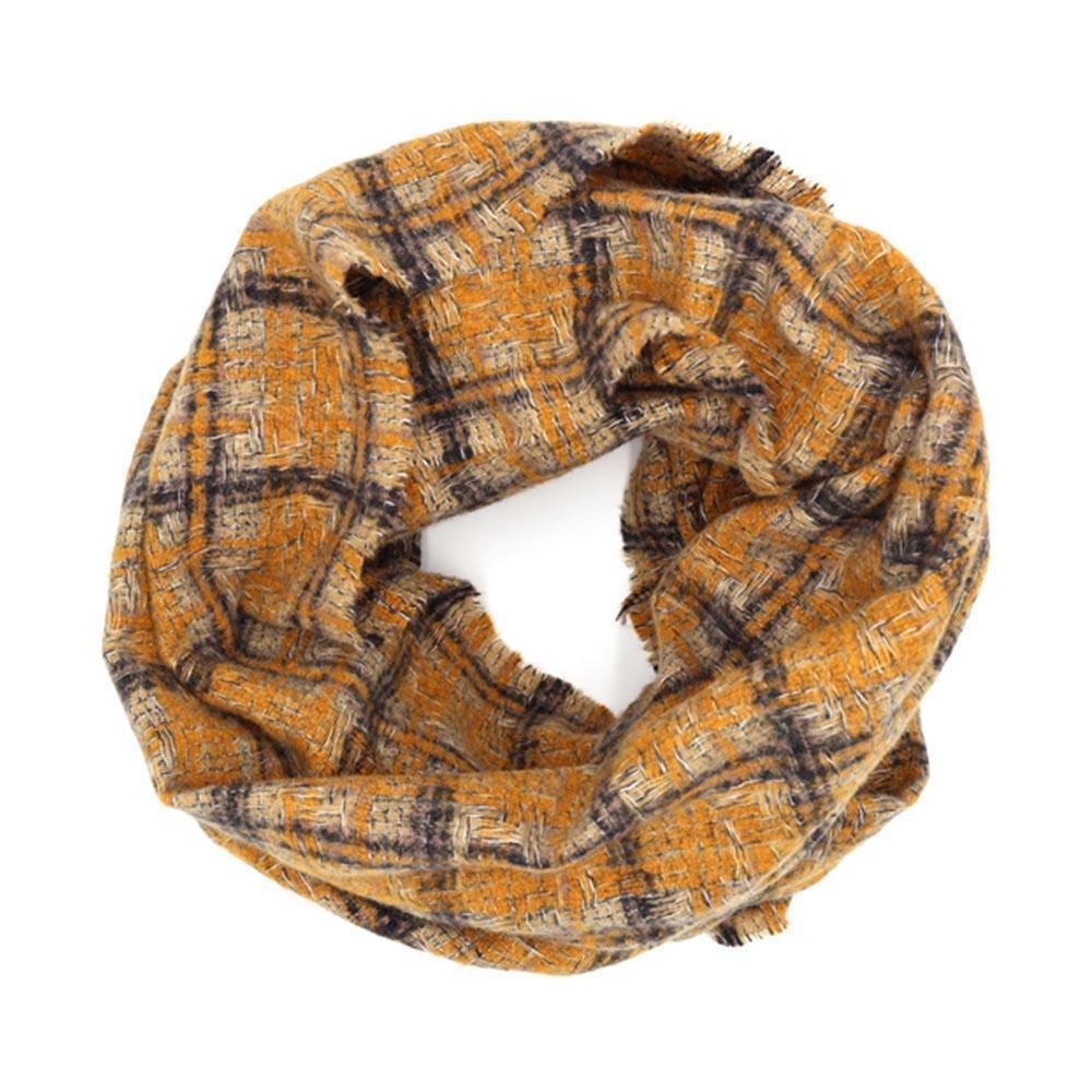Mustard Plaid Check Infinity Scarf - Jewelry Store by Erik Rayo
