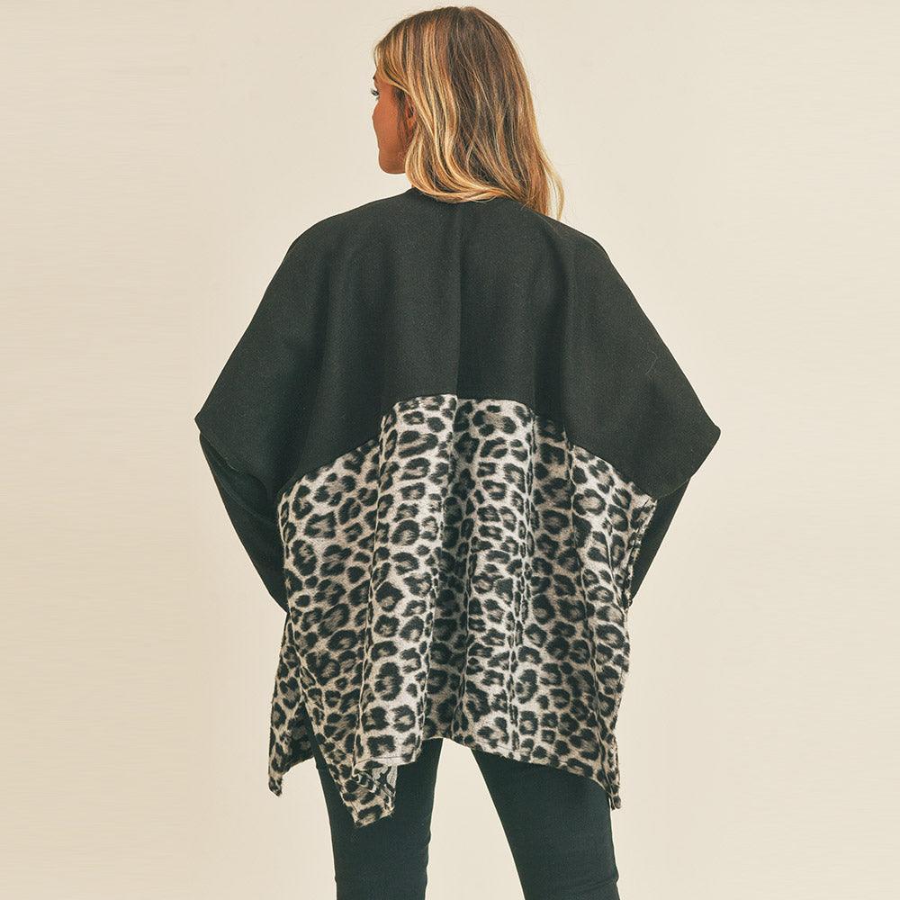 Gray Leopard Pocket Kimono Poncho - Jewelry Store by Erik Rayo