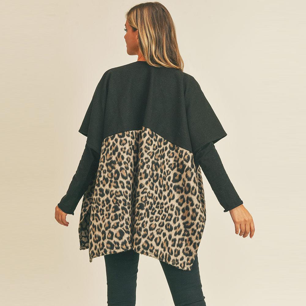 Taupe Leopard Pocket Kimono Poncho - Jewelry Store by Erik Rayo