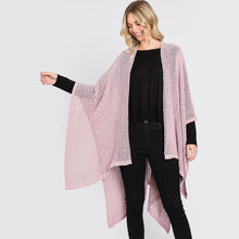 Load image into Gallery viewer, Lavender Solid Chenille Crochet Ruana Poncho
