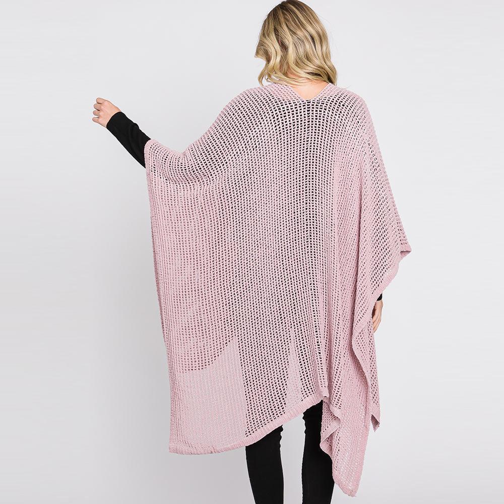 Lavender Solid Chenille Crochet Ruana Poncho - Jewelry Store by Erik Rayo