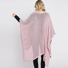 Load image into Gallery viewer, Lavender Solid Chenille Crochet Ruana Poncho
