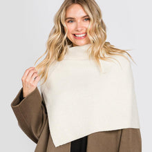 Load image into Gallery viewer, Ivory Slit Turtleneck Knit Shawl Scarf
