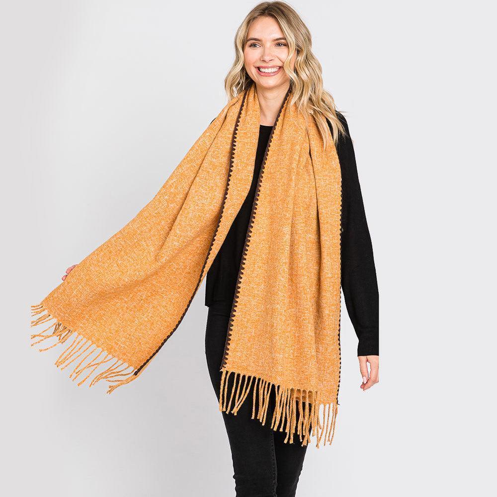Camel Edge Pointed Fringe Oblong Scarf - Jewelry Store by Erik Rayo