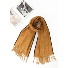 Load image into Gallery viewer, Camel Edge Pointed Fringe Oblong Scarf
