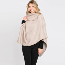 Load image into Gallery viewer, Taupe Textured Solid Neck Poncho
