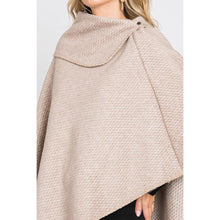 Load image into Gallery viewer, Taupe Textured Solid Neck Poncho
