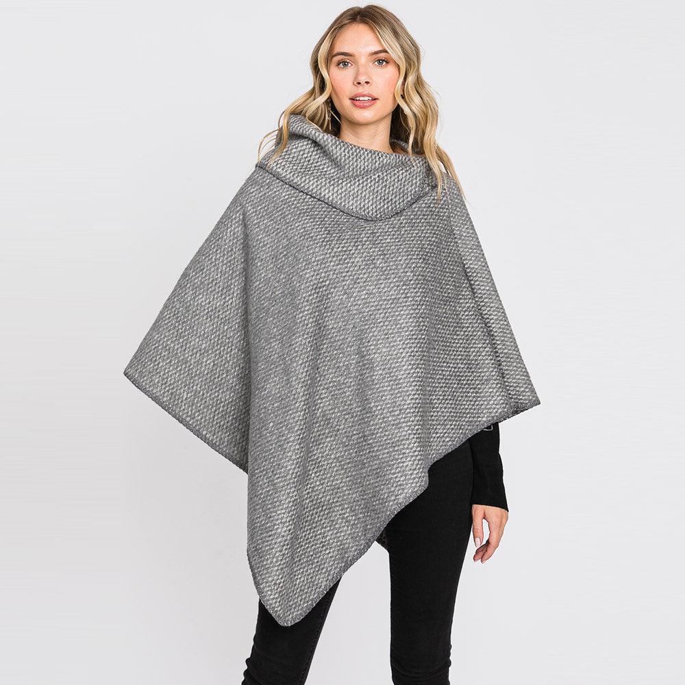 Gray Textured Solid Neck Poncho - Jewelry Store by Erik Rayo