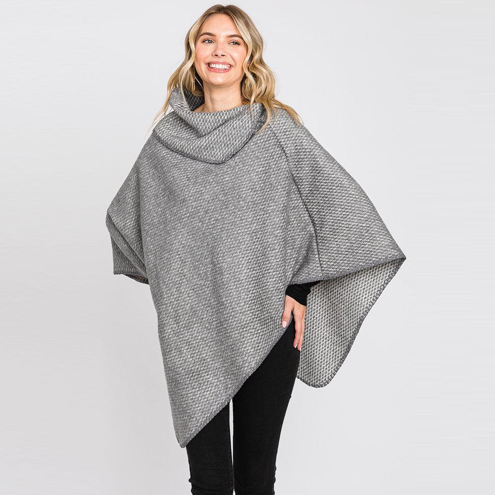 Gray Textured Solid Neck Poncho - Jewelry Store by Erik Rayo