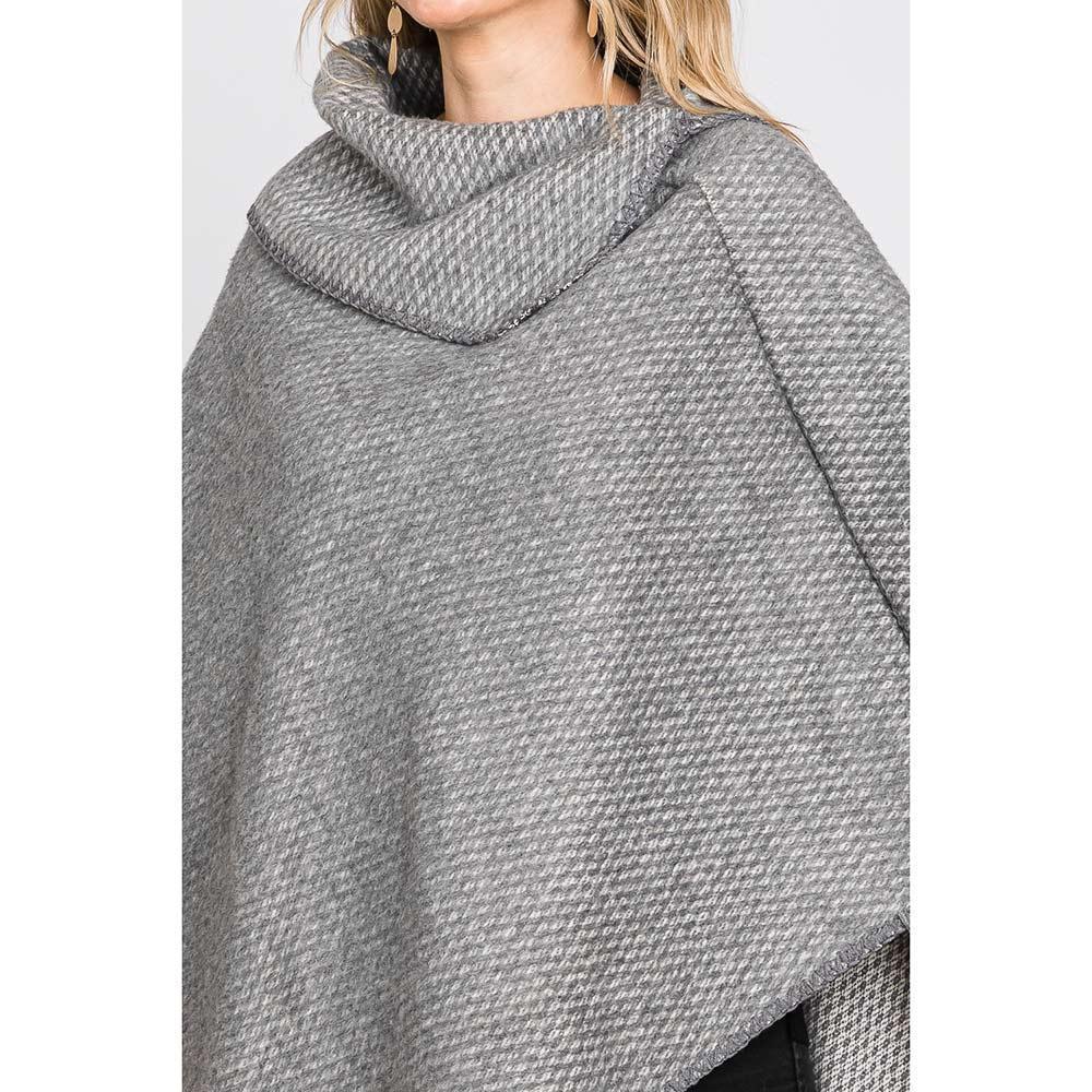Gray Textured Solid Neck Poncho - Jewelry Store by Erik Rayo
