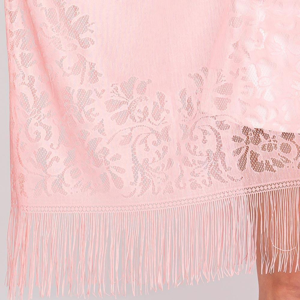 Pink Floral Lace Kimono With Tassel Poncho - Jewelry Store by Erik Rayo
