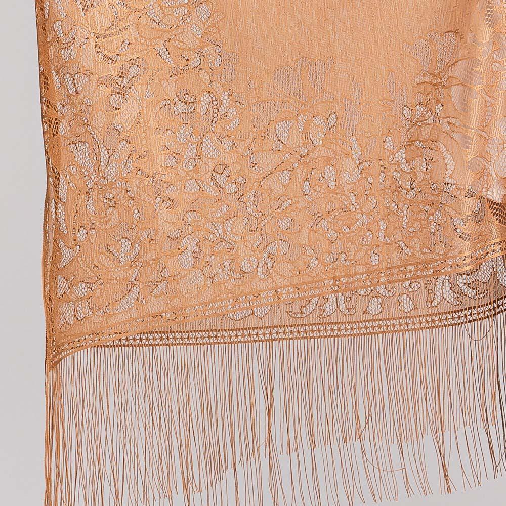 Taupe Floral Lace Kimono With Tassel Poncho - Jewelry Store by Erik Rayo