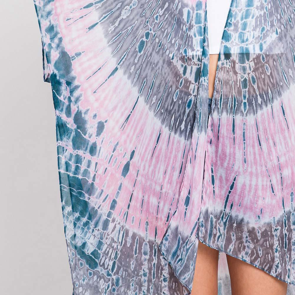Pink Tie Dye Print Kimono Poncho - Jewelry Store by Erik Rayo