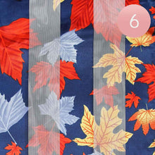 Load image into Gallery viewer, Navy 6PCS - Silk Feel Satin Autumn Leaves Print Scarf
