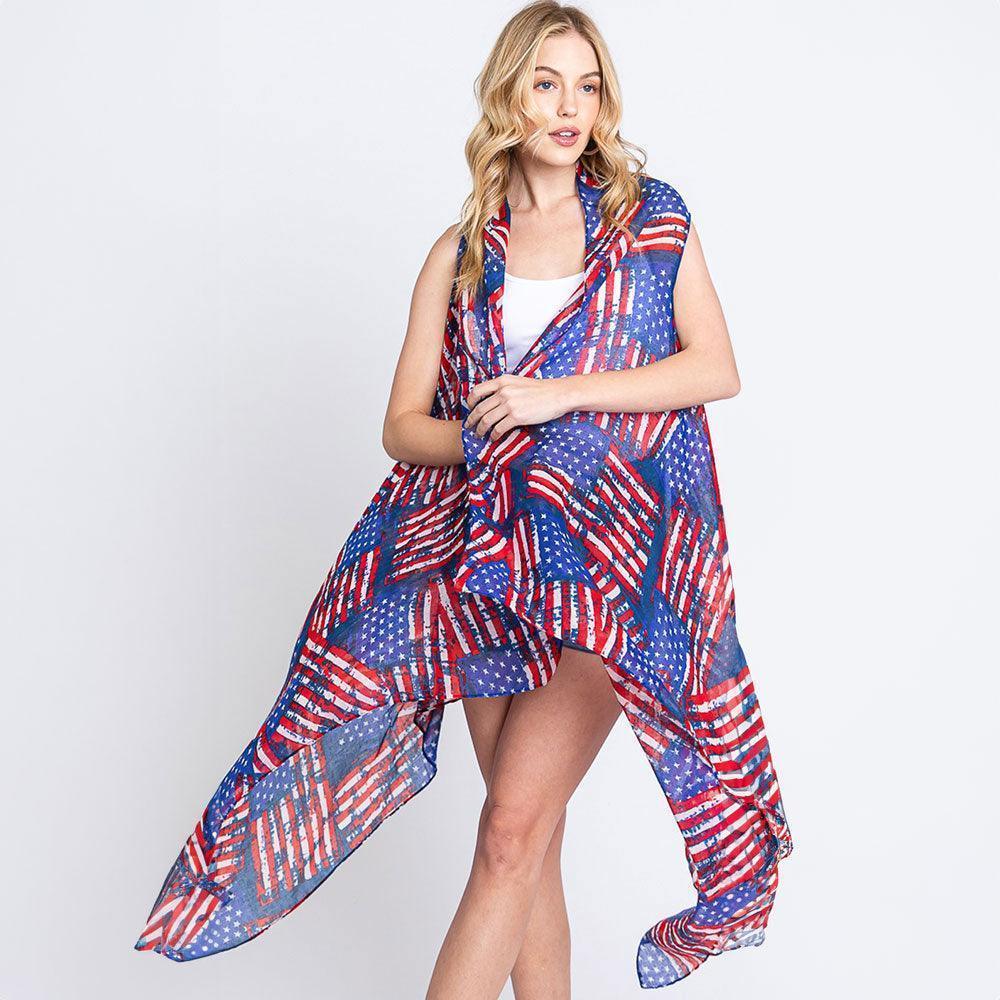 American USA Flag Vest Poncho - Jewelry Store by Erik Rayo