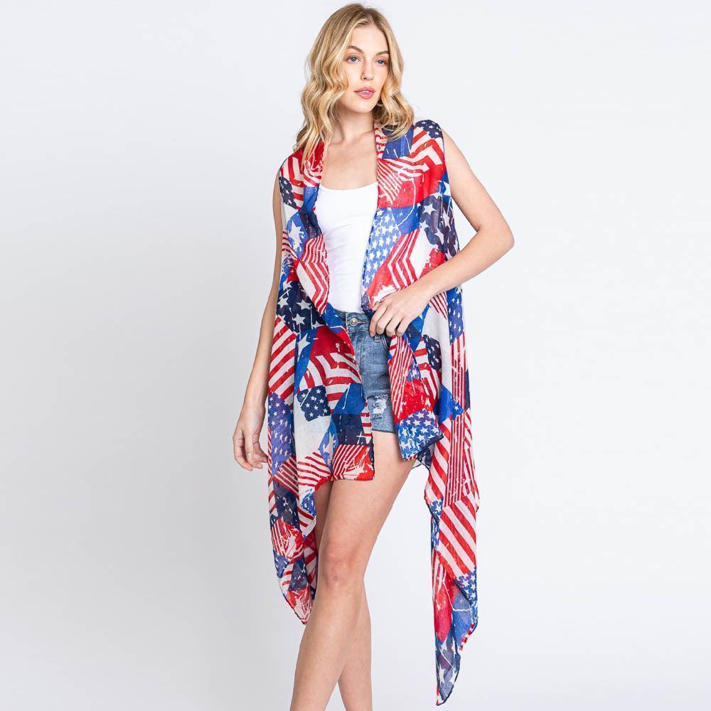 American USA Flag Vest Poncho - Jewelry Store by Erik Rayo