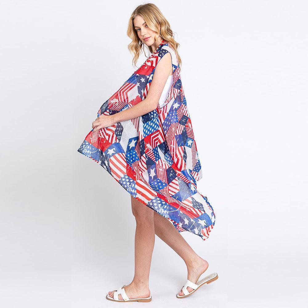 American USA Flag Vest Poncho - Jewelry Store by Erik Rayo