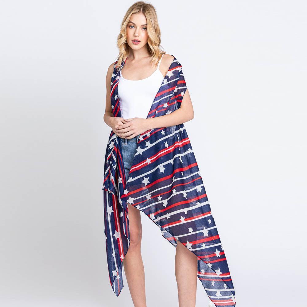 American USA Flag Vest Poncho - Jewelry Store by Erik Rayo