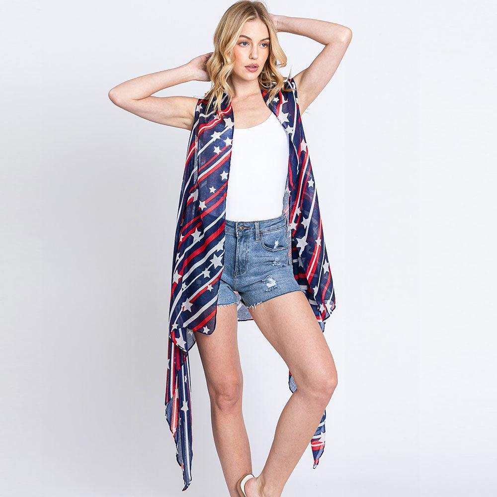American USA Flag Vest Poncho - Jewelry Store by Erik Rayo