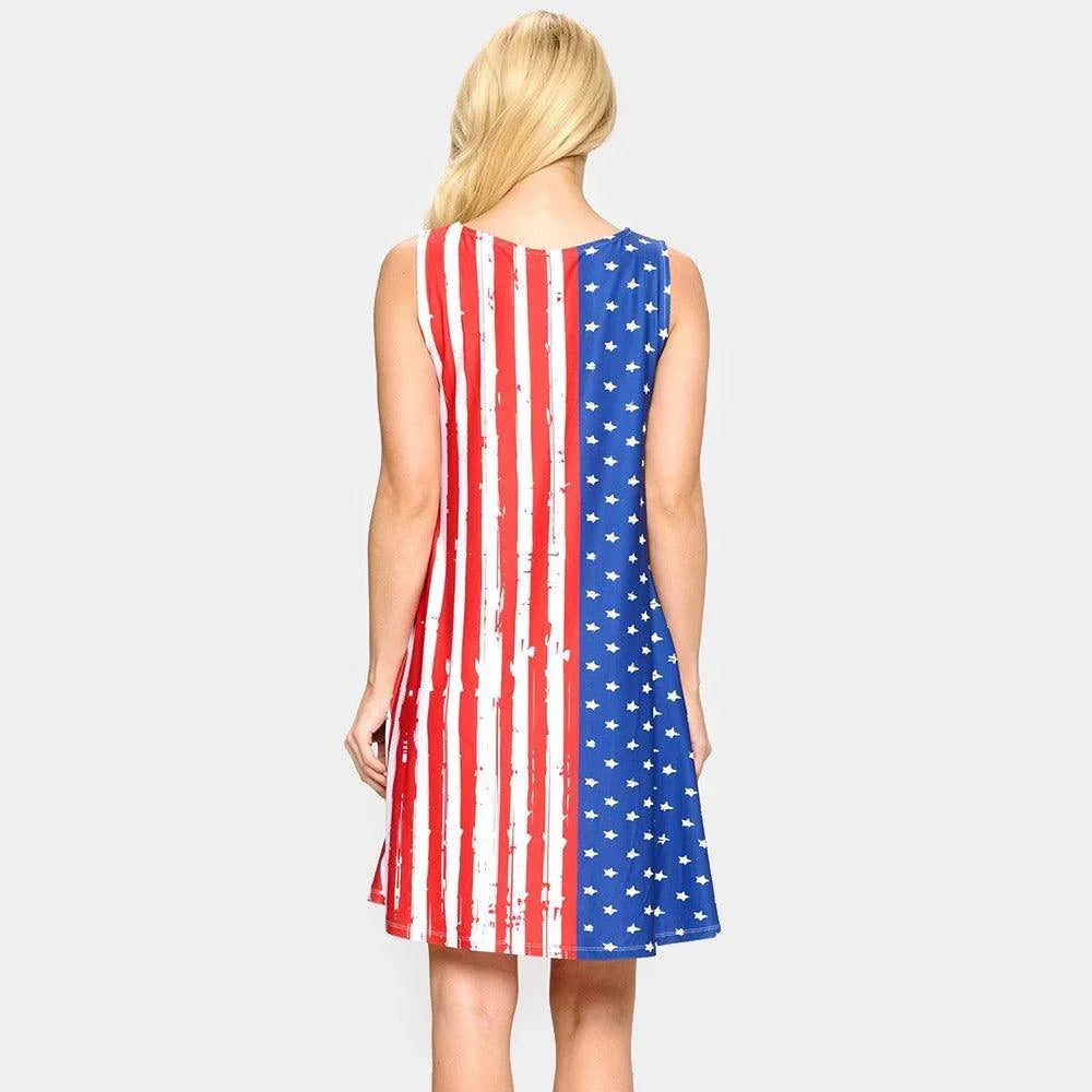 American USA Flag A-Line Dress - Jewelry Store by Erik Rayo