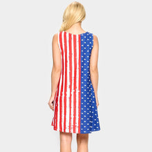 Load image into Gallery viewer, American USA Flag A-Line Dress
