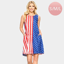 Load image into Gallery viewer, American USA Flag A-Line Dress
