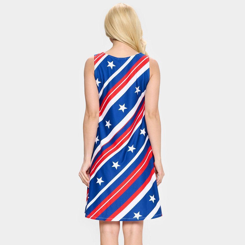 American USA Flag A-Line Dress - Jewelry Store by Erik Rayo