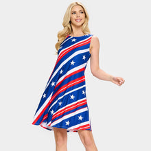 Load image into Gallery viewer, American USA Flag A-Line Dress
