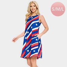 Load image into Gallery viewer, American USA Flag A-Line Dress
